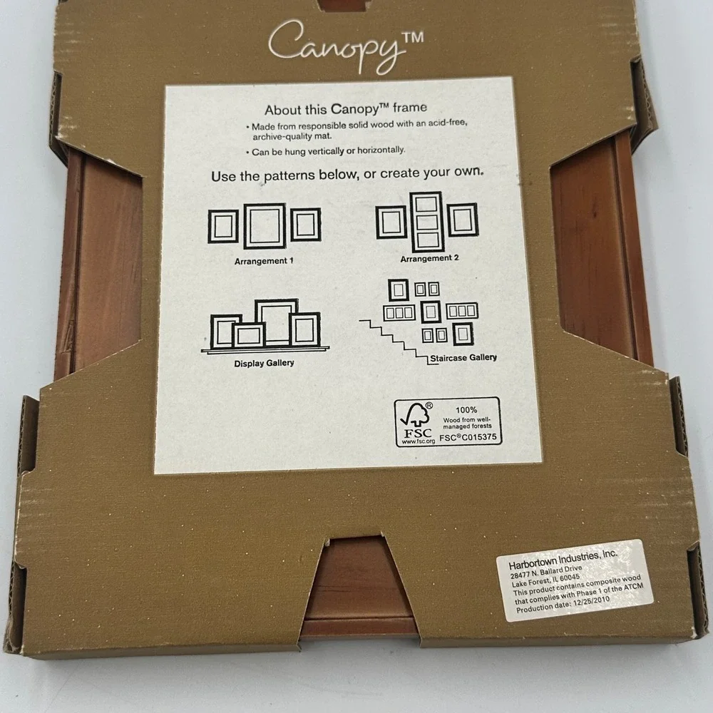 Canopy Picture Photo Frame 5x7 Matted Chestnut Solid Wood Gallery Wall NEW Decor